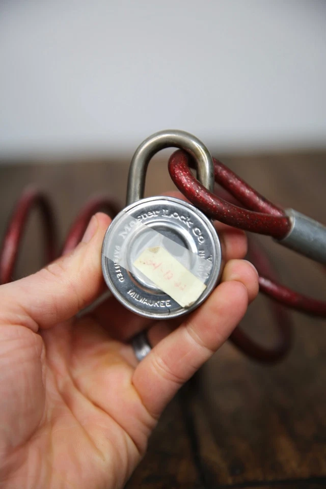 Vintage Schwinn Approved Combo Lock Cable Master Lock Apple Krate Stingray bike - Image 4 of 4