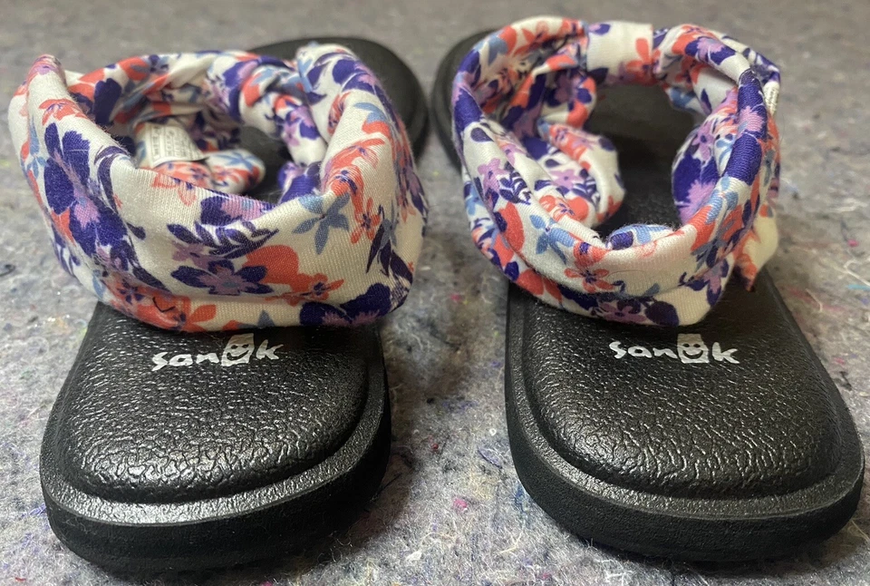 Sandalias Sanuk Chanclas Talla 8 Yoga Mat Sling Ella Estampado Floral Para Mujer Foto 4 de 4