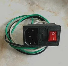 Assembled Power Socket with Fuse and wires Switch 3 Pin IEC320 C14 USA Plug
