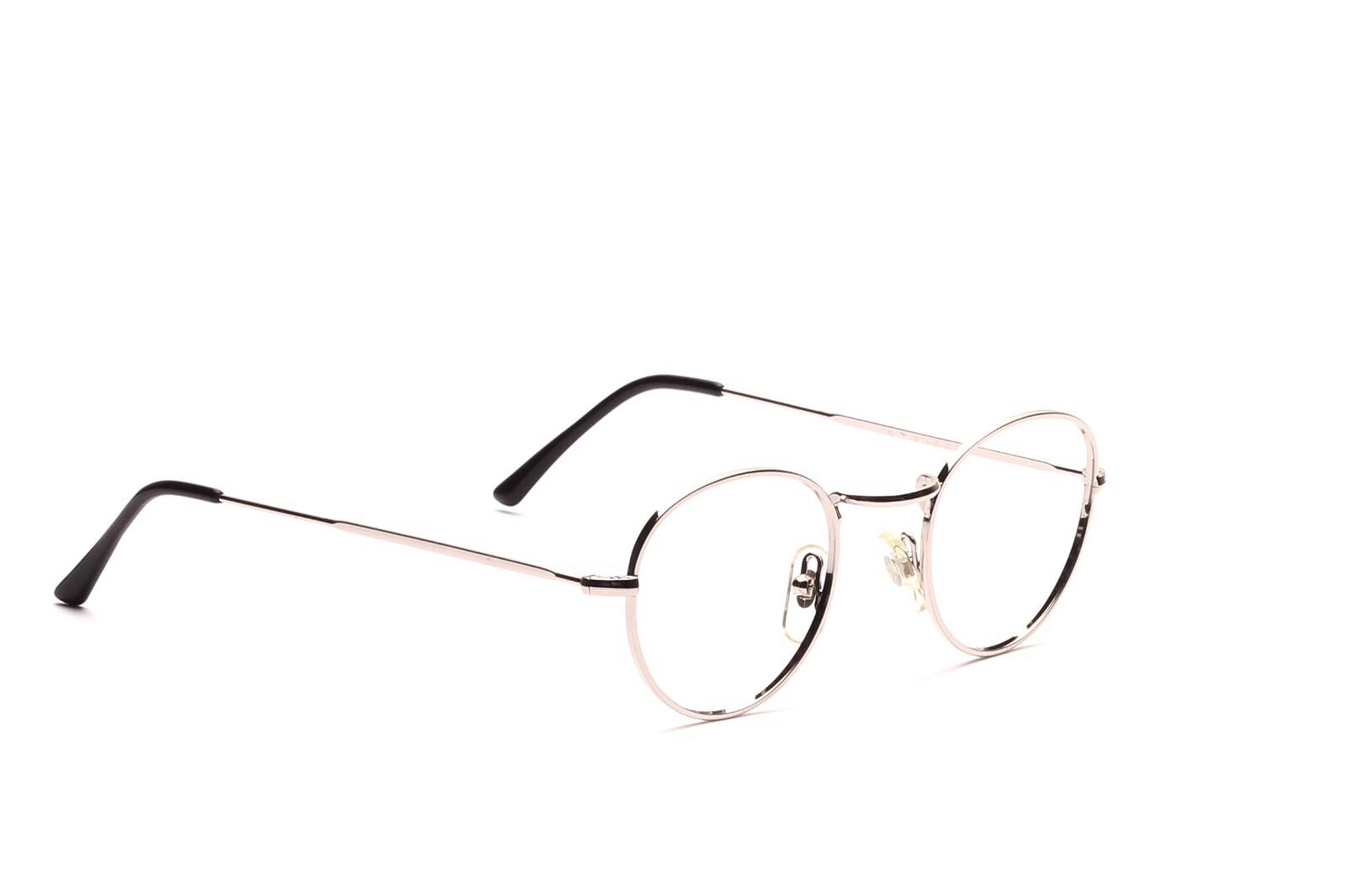 Очки Panto в металлической оправе Mod 1530 серебристого цвета диаметром от 42 мм до 48 мм с накладками