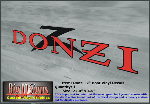 Donzi Z Boats Vinyl Decal 22.0 x 4.5 EA Vintage Replica (Qty 1) Watercraft Car