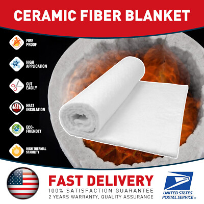 Ceramic Fiber Insulation Blanket for Stove, Forge, Kiln, Furnace, Chimney,Boiler