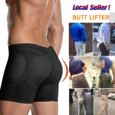 Mens Padded Butt Lifter Underwear Fake Ass Enhancer Shaper Shorts Boxer Briefs