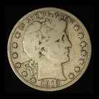 1913-50c Barber Half Dollar - Free Shipping USA
