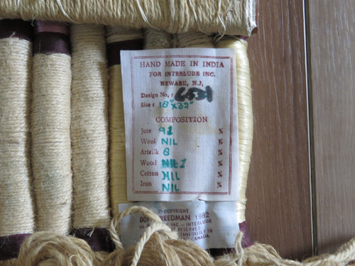 Vintage Don Freedman Wandteppich Handarbeit gewebt Jute Seide Wolle Wandbehang Boho "x" - Bild 13 von 13