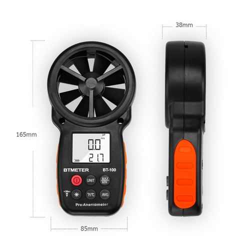 Handheld Anemometer Digital Wind Speed Meter Vane Gauge Air Flow Velocity Tester - Picture 7 of 9