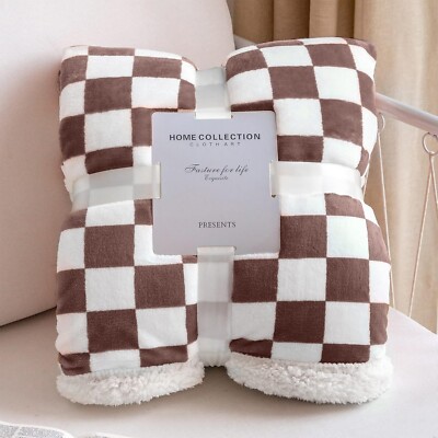 LOMAO Sherpa Fleece Blanket Fuzzy Soft Throw Blanket Dual Sided - Coffee *NEW*