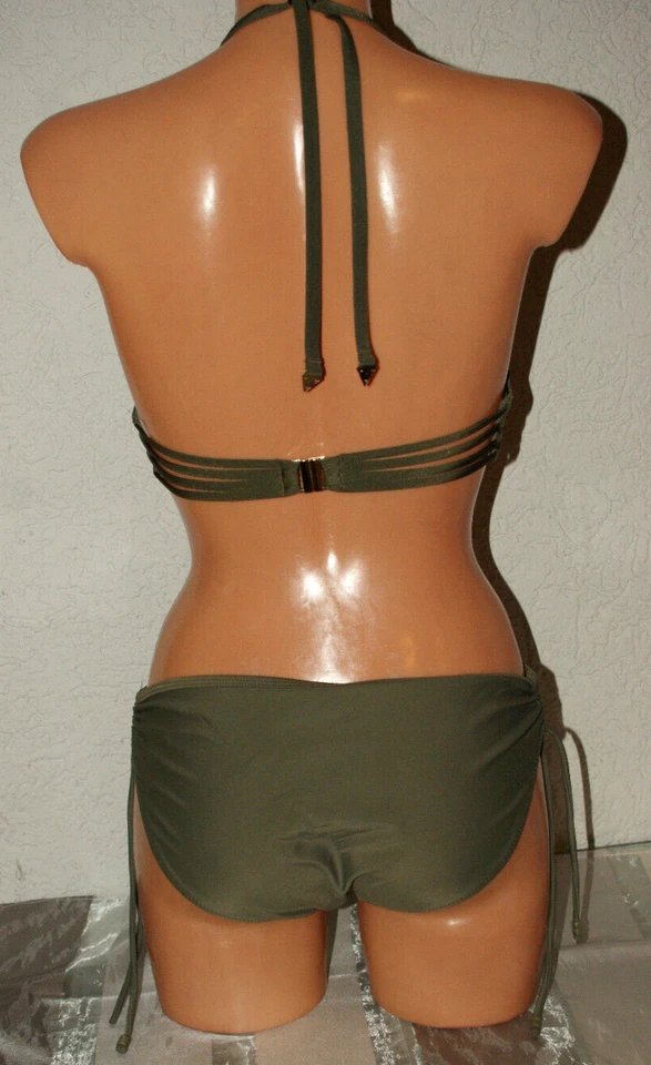 BIKINI * Beachwear oliv Push Up * Höschen bds. zu binden Gr. 75 C - Bild 3 von 3