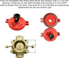 Flush kit, designed by Unique Boat Parts  Perko 0493 series sea strainer medium