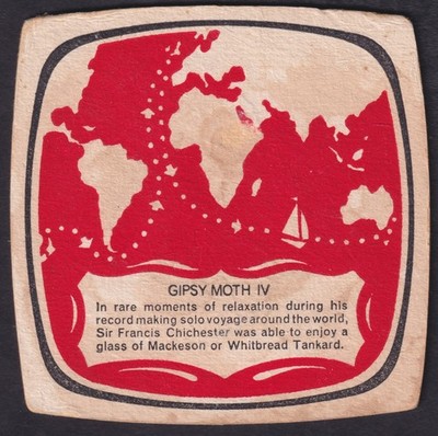 Francis Chichester / Gipsy Moth Mackeson Bierdeckel 1967; gebraucht!
