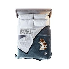 Waterproof Dog Blanket for Bed 90x90 Inch King/Queen Size Pet Ha