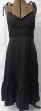 Nine West Womens Small Spaghetti Strap V Neck Knee Length Empire Dress Black