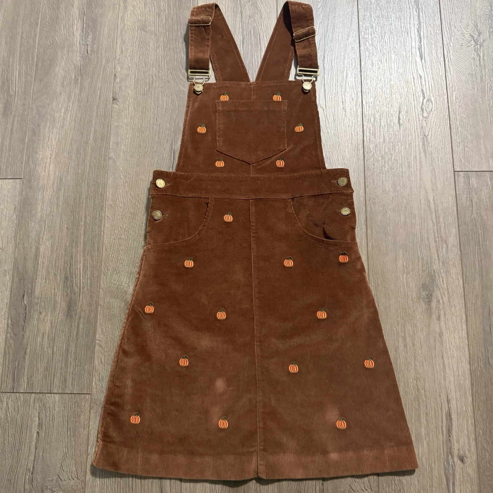 NWOT Kiel James Patrick Women’s Pumpkin Corduroy Brown Jumper Dress Overalls XS