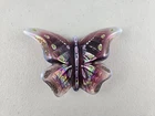 Fenton Glass Plum Opalescent Butterfly (no stand) Hand-Painted JM Depond 90s