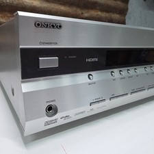 Onkyo TX SR505 7.1 Channel 160 Watt AV Home Theater Receiver Silver Tested Works