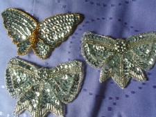 3 SEWING EMBELLISHMENT METALLIC BUTTERFLY BOW