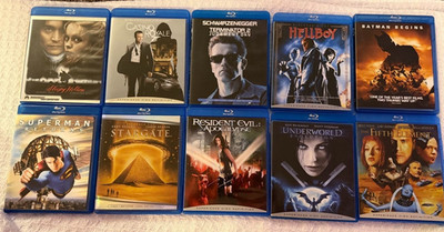 Blu-ray Movie Lot 10 Films Batman Begins Terminator 2 Fifth Element Hellboy