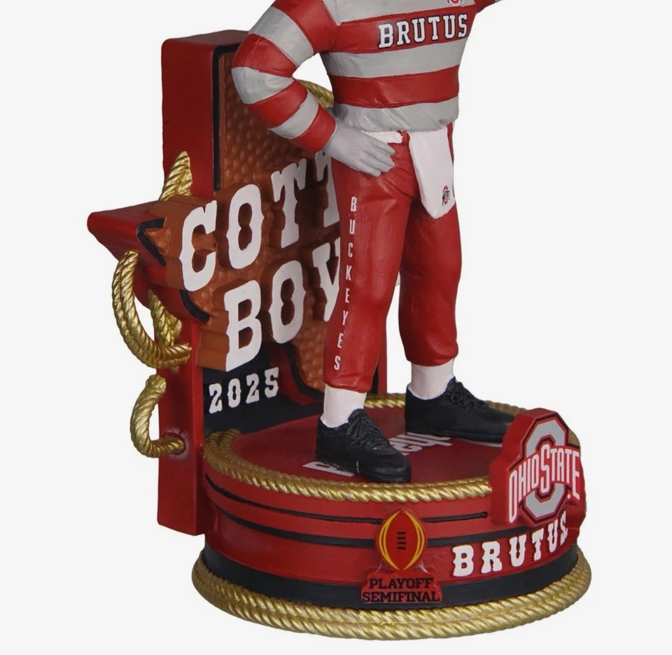 Ohio State Buckeyes Cotton Bowl Ganador Mascota Bobblehead FOCO NUEVO CAJA ORIGINAL NUEVO EN CAJA Foto 4 de 4