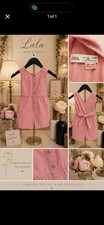 ZARA Girls Pink Solid Sleeveless V-Neck Button Romper One-Piece 4 Years