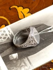 VINTAGE RING Silver 925 big man biker signet military style army trophy