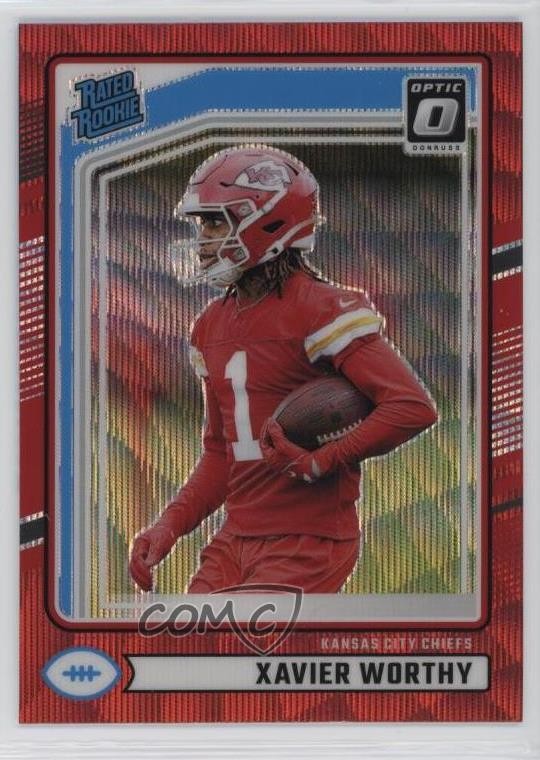 2024 Donruss Rated Optic Preview Red Wave Prizm Xavier Worthy Rookie RC 15ik