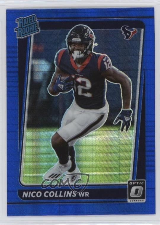 2021 Panini Donruss Optic Rated Rookie Blue Hyper Prizm Nico Collins #230 0m3j