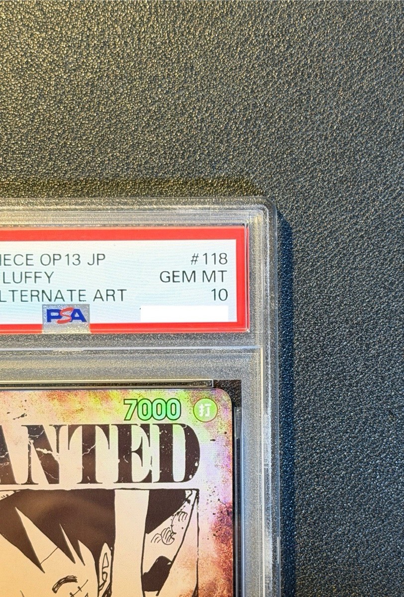 PSA 10 Luffy OP13-118 SEC Wanted SP Alt Art Carrying on His Will