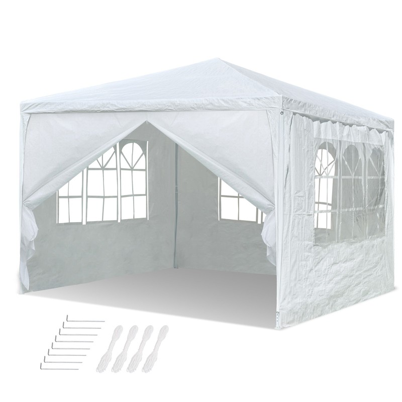 10x10 ft Outdoor Canopy Party Wedding Tent Gazebo Pavilion w/Removable Side Wall