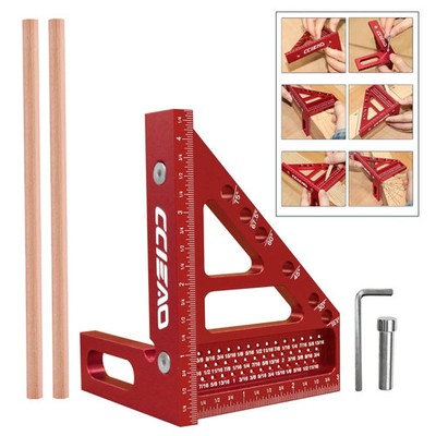 3D Multi Angle Carpenter Square Scriber, Drawing Line Ruler Miter Triangle Ru...