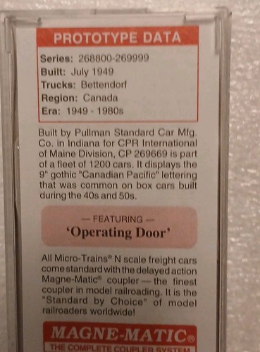 Canadian Pacific 40' Box Car C.P. 269669 Single Door w/Roofwalk N-scale\20136/ - Picture 3 of 5