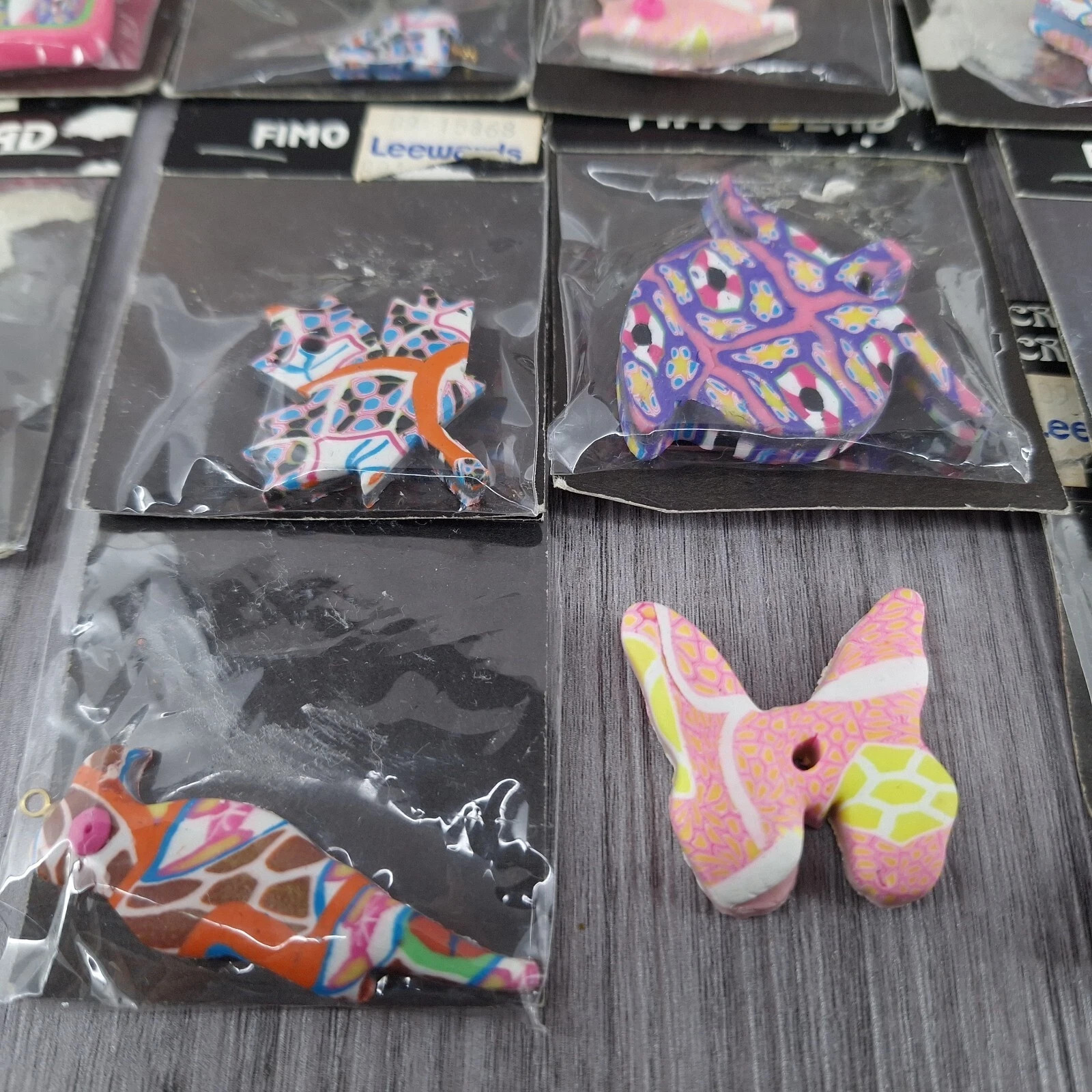 Vtg Fimo Polymer Clay Beads Creative Craft Jewelry Making Lot