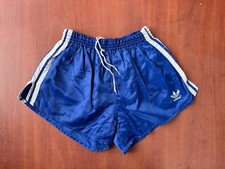 Adidas West Germany 1980's Shorts Football Blue Nylon Run Athletic D6