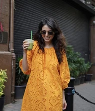 ZARA NEW SS25  ZW COLLECTION EMBROIDERED SHORT DRESS Tangerine 2731/110_XS-L