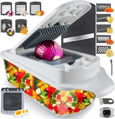 RüK Vegetable Chopper Slicer Onion Dicer, Multi 22-in-1 Veggie Mandoline Food Cu