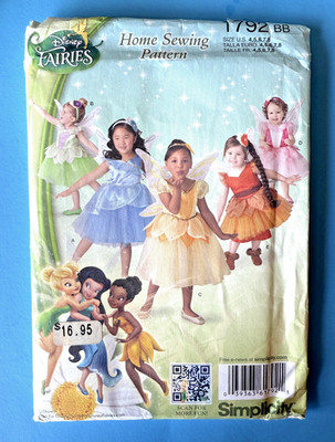 Simplicity  Pattern #1792 Child's COSTUME Disney Fairies Sz 4-8 Uncut