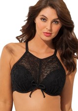 Pour Moi PM65011 Puerto Rico High Neck Padded Bikini Top in Black