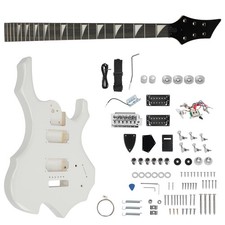 DIY 6 String Flame Shaped Style HSH Electric Guitar Kits with Mahogany Body