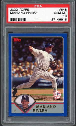 2003 TOPPS #548 MARIANO RIVERA YANKEES PSA 10 GEM MINT 562548 (KYCARDS)