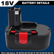 18V 4.8Ah Battery for Bosch BAT025 BAT180 18 Volt BAT181 BAT189 BAT026 BAT160