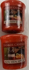 Yankee Candle Kitchen Spice Votives Set Of (2) 1.75oz Each Autumn Fall Scent