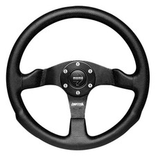 Momo For Competition Steering Wheel 350 Mm - Black Airleatherblack Spokes