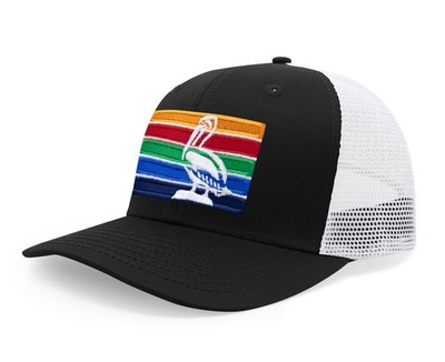St. Petersburg Hat for Men Women - Snapback Trucker Baseball Cap (Black/White)