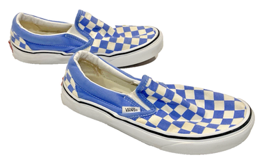 VANS Checkerboard Blue and White Skate SLIDE ON Women's Used