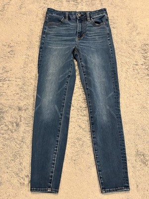 American Eagle Jeans Womens 0S Curvy Hi-Rise Jegging Blue Denim Stretch Skinny