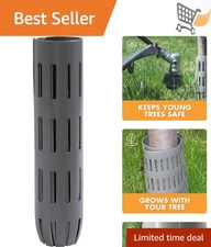 Plastic Tree Trunk Protectors Grey 12 Count Safe for Young Trees and Shrubs