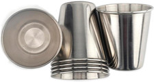 6 Pack 2 Oz Stainless Steel Shot Glasses Cups Mini Metal Espresso Beer for Mug