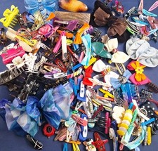 Huge Vtg Lot 80's 90's Y2K Hair Accessories Barrettes Combs Claws Rings