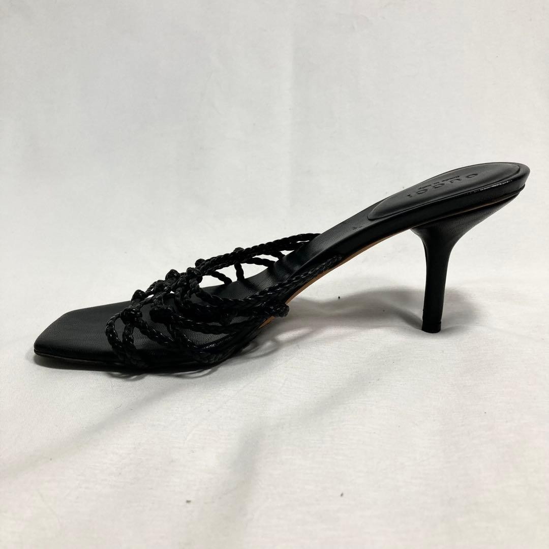 GUCCI Mules Sandals Heel Leather Black EU34.5/US4.5 116117c thumbnail 5