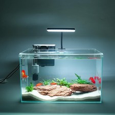 Vimvins 10 Gallon Glass Small Fish Tank with Filter Light and Lid, Aquarium S...