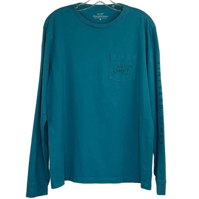 Vineyard Vines Take the Shot blue long sleeve t-shirt  size Medium Whale Hokey